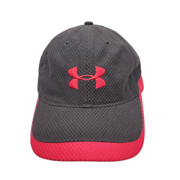 Under Armour Strapback Hat Cap Womens Gray Red Embroidered Adjustable Casual - Picture 2 of 8